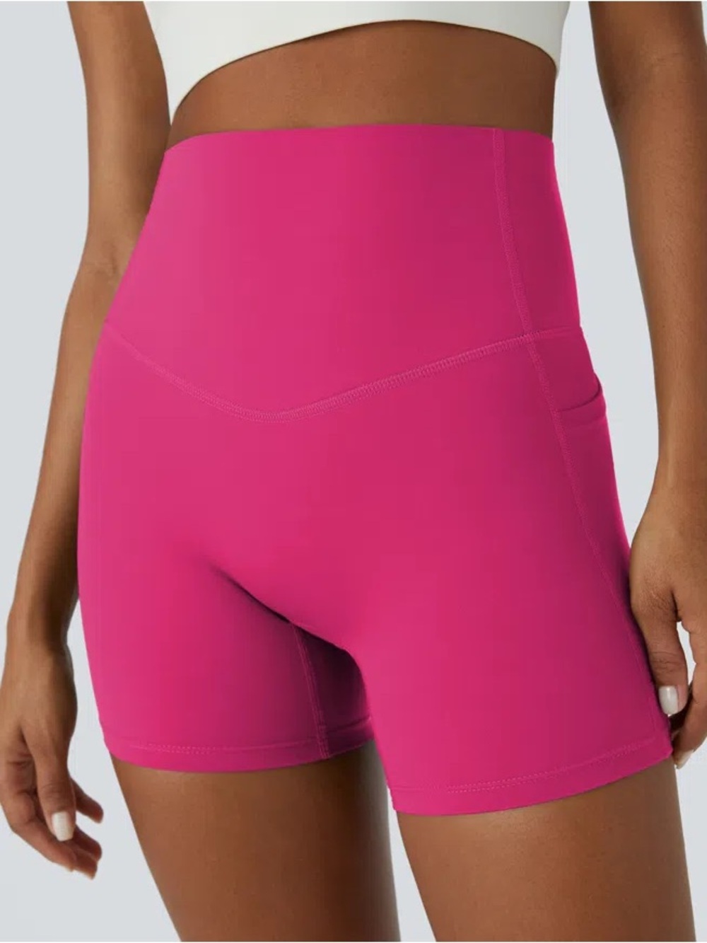 Halara UltraSculpt High Waisted Tummy Control Side Pocket Shaping 5” Biker Short